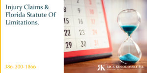 calendar and hourglass showing statute of limitations for Florida personal injury claims